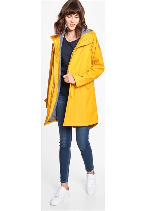 gele regenjas dames